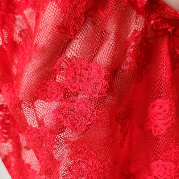 NWT - Aerie Red Rosey Lace Tank Top - M - Picture 2 of 6